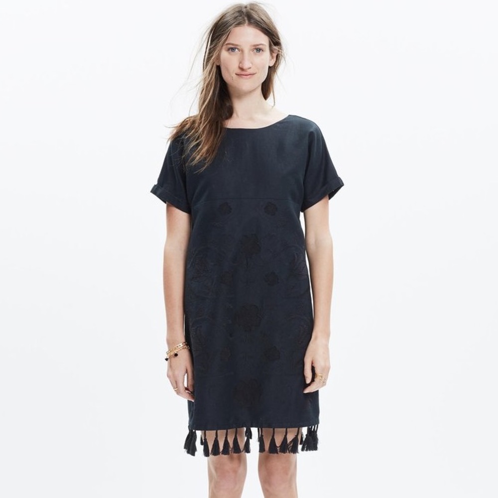 Madewell Embroidered Tassel Tee Dress - NWT